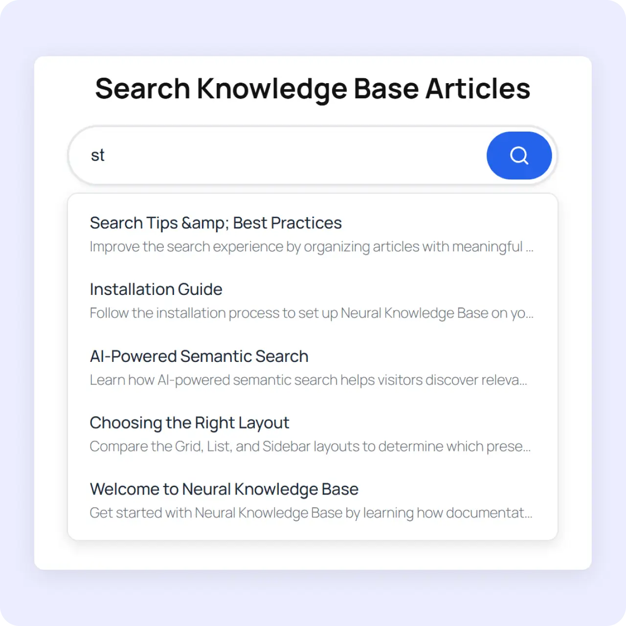 Neural Knowledge Base smart search
